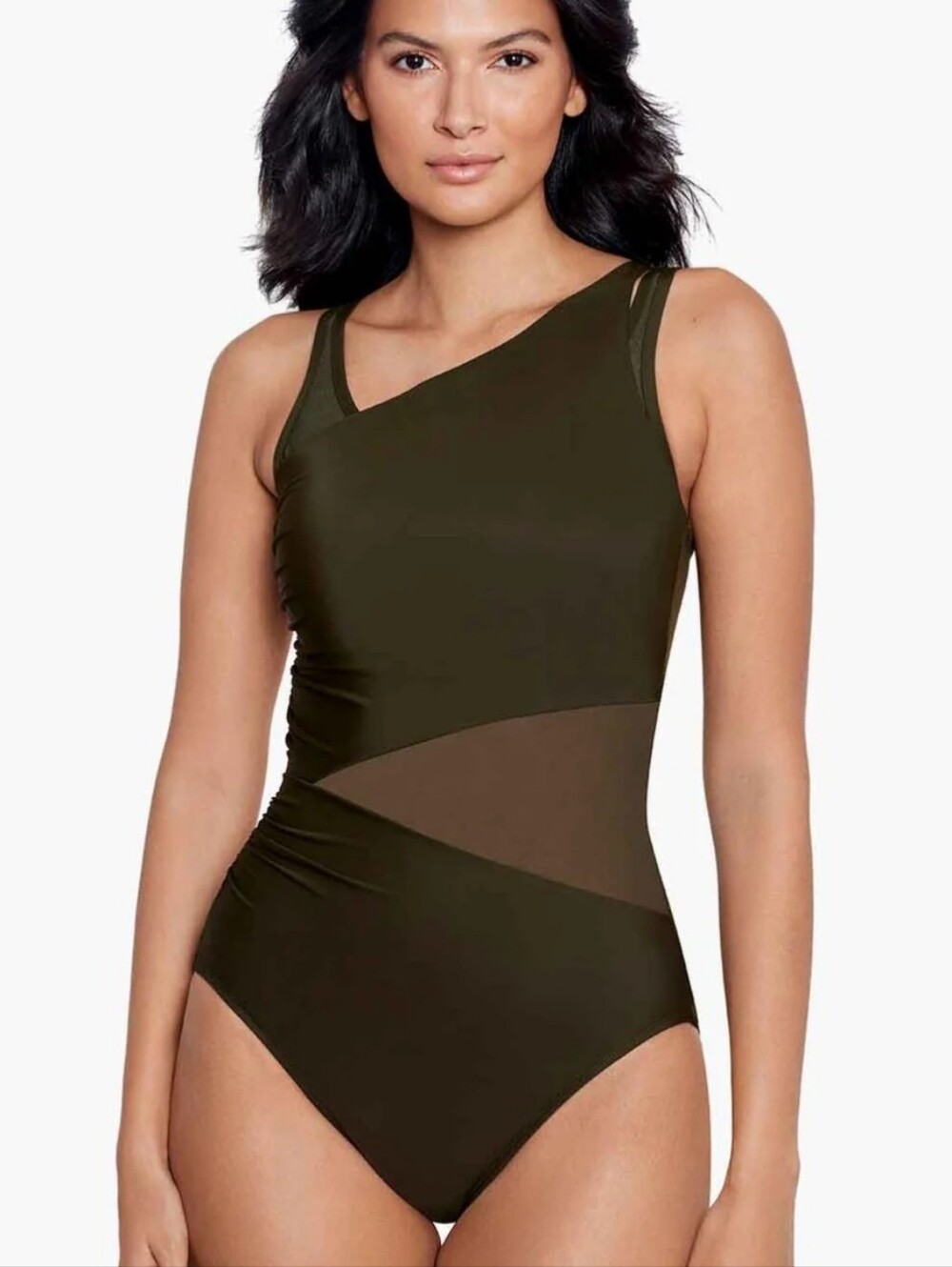 Miraclesuit Size 10 Green Swimsuit Slimming Underwire Support One Piece
